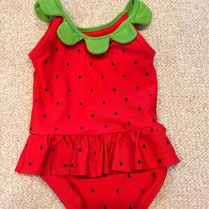 Gymboree Red and Green strawberry 🍓 Swimsuit